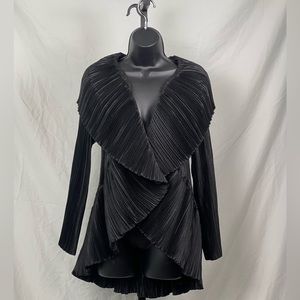 Womens Vintage Couture Mashiah Arrive Black Satin Top Jacket Size Medium